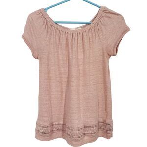 St.Tropez 100% linen peasant top in XS